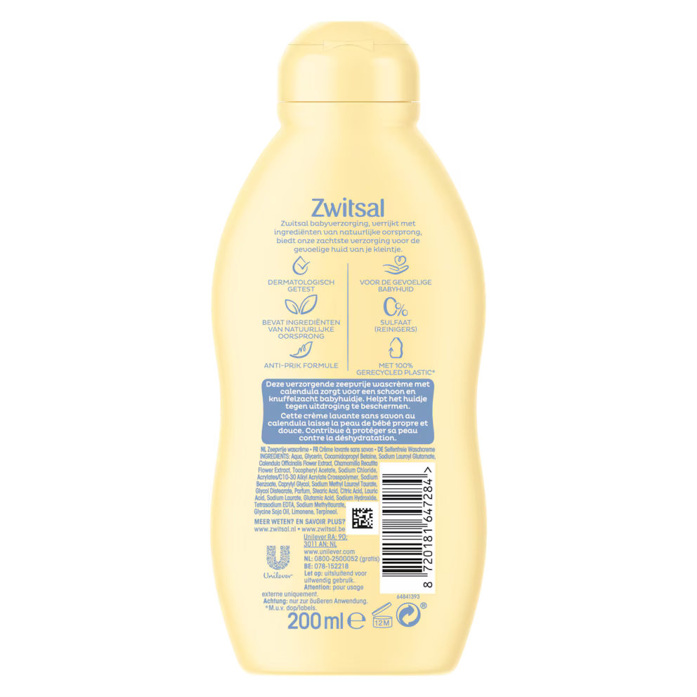 Zwitsal Wascreme – Zeepvrij 200 ml